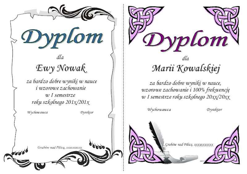 Dyplomy Wzory Do Pobrania Za Darmo DYPLOMY_wzory » ZESPÓŁ SZKÓŁ w Grabowie nad Pilicą